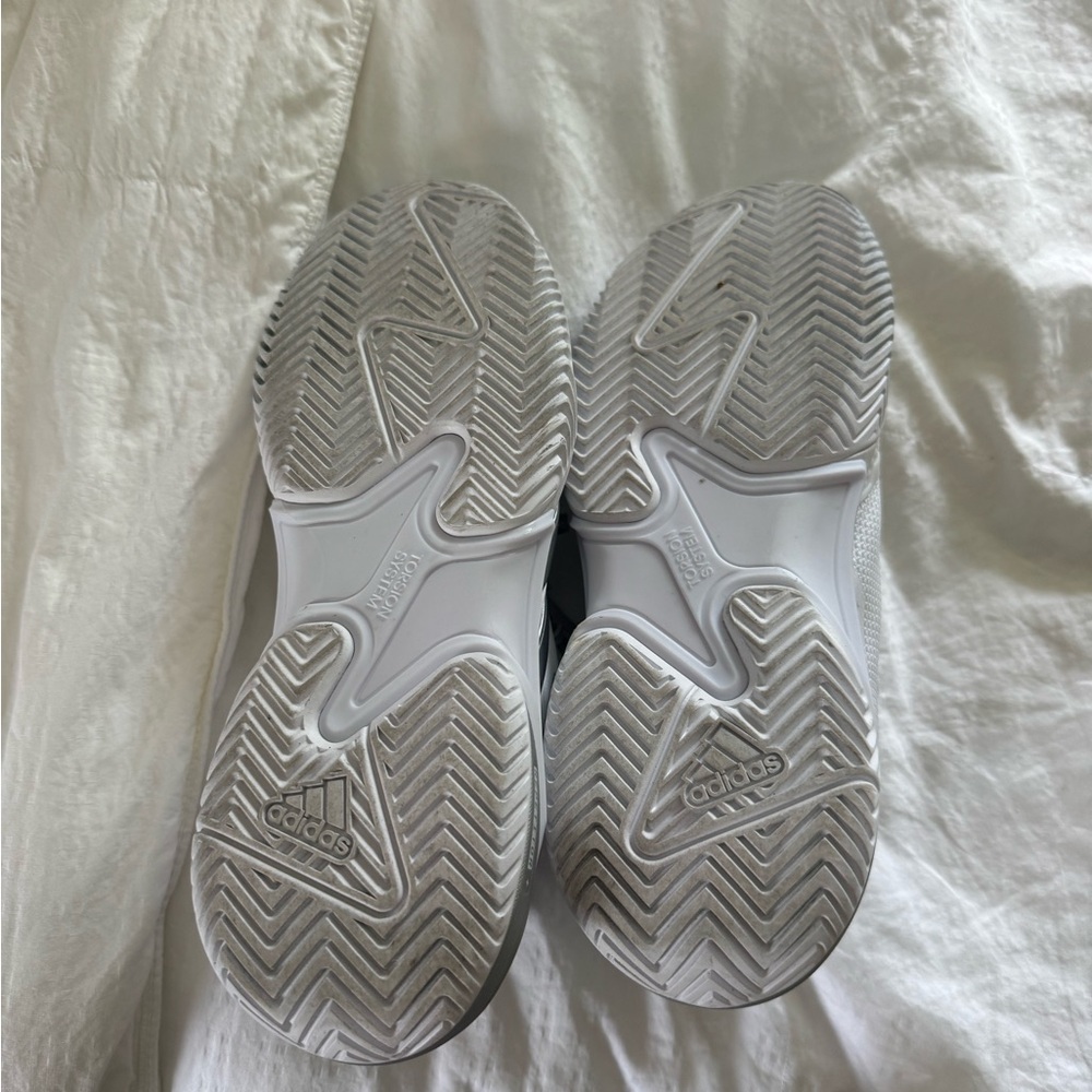 Adidas Barricade 13 White and Silver Athletic Shoes - Picture 3 of 5